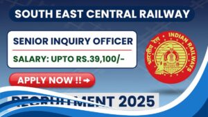 SECR Senior Inquiry Officer Recruitment 2025 – Apply Offline for 01 Post